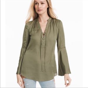 Olive Bell Sleeve Blouse - White House Black Market